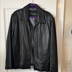Collezione Men's Black Leather Jacket